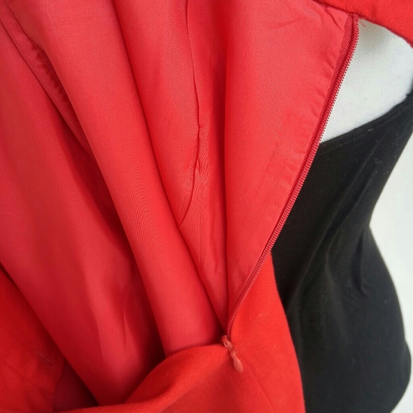 SOLD LGR Vintage Rayon/Linen Red Midi Pencil Skirt - Picture 8 of 8